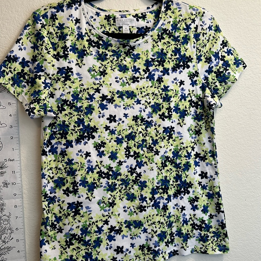 Charter Club Luxury Pima Cotton 100% Cotton Women’s Medium Short Sleeve Top NWOT